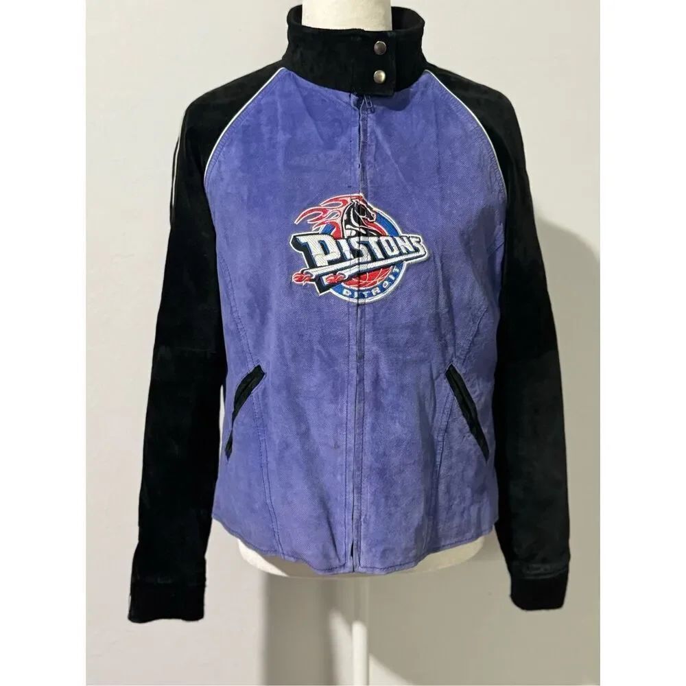 NBA G-III Carl Banks Pistons leather jacket L
